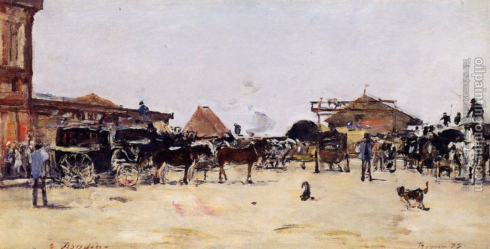 Boudin, Eugene - La Place de la Gare, Deauville